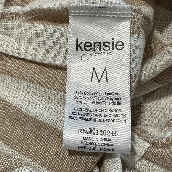 Kensie jeans || women’s beige/white striped cropped romper outfit Sz M - Picture 5 of 8